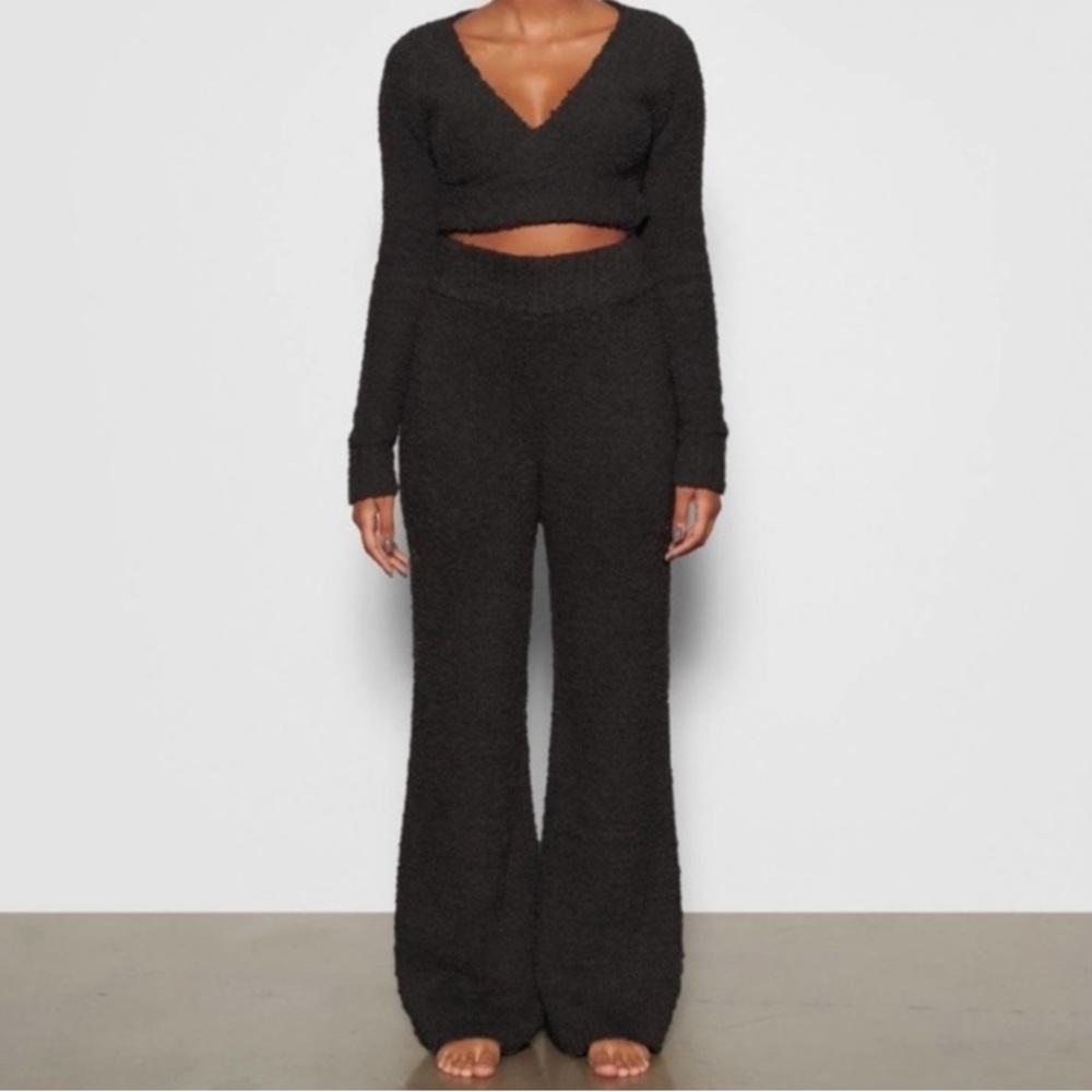 Skims Cozy Knit Wrap Top and Cozy Knit Joggers Matching Set size S/M